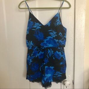 TOPSHOP Floral Lace Romper